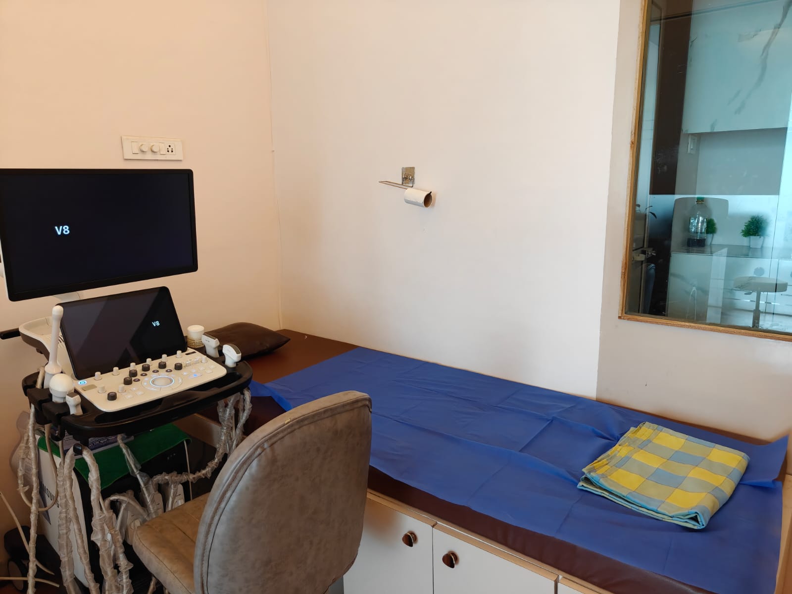 Ultrasound examination setup at Sai Dhwani